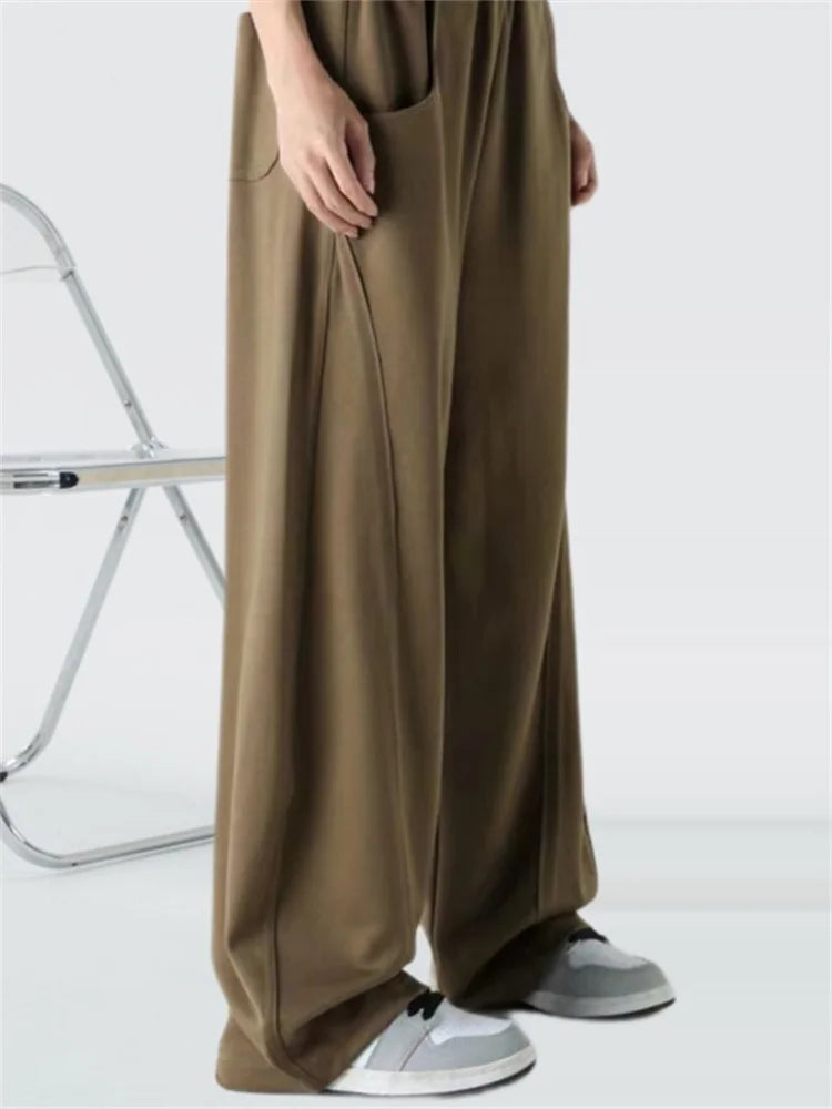 Korean Autumn Women's Fashion High Waist Wide Leg Sweatpants