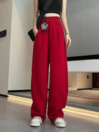 Korean Autumn Women's Fashion High Waist Wide Leg Sweatpants