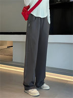 Korean Autumn Women's Fashion High Waist Wide Leg Sweatpants