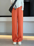 Korean Autumn Women's Fashion High Waist Wide Leg Sweatpants