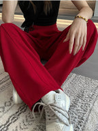 Korean Autumn Women's Fashion High Waist Wide Leg Sweatpants