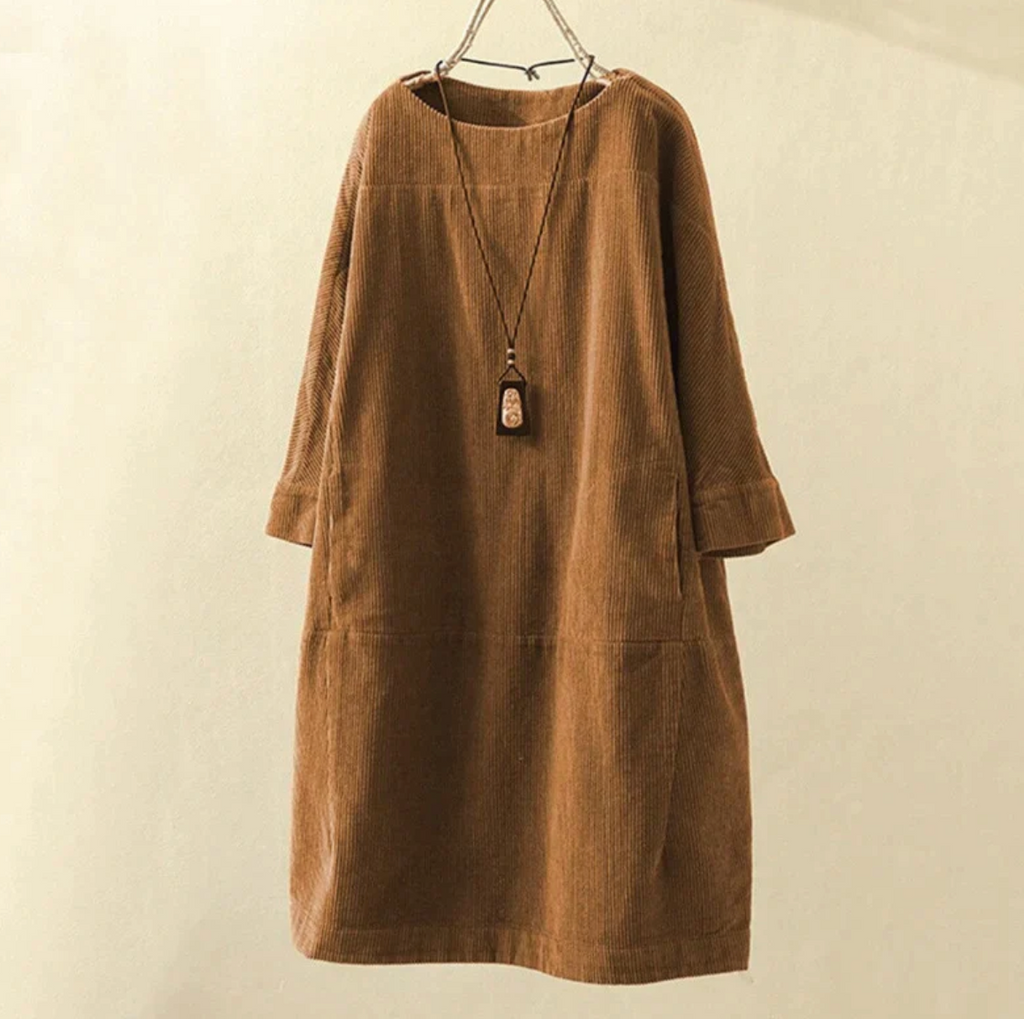 Hilda Chic Super Stylish and High Quality Corduroy Dress Silhouette Collection