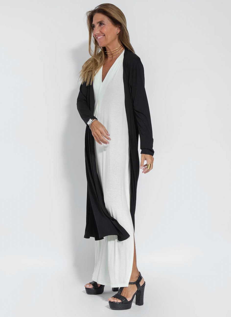 Yazmín Boutique Long Slimming Dress and Vest Set Chic Silhouette Collection