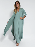 Ana Exclusive Maria Set of Long Slimming Dress and Vest Elevated Occasion Wear