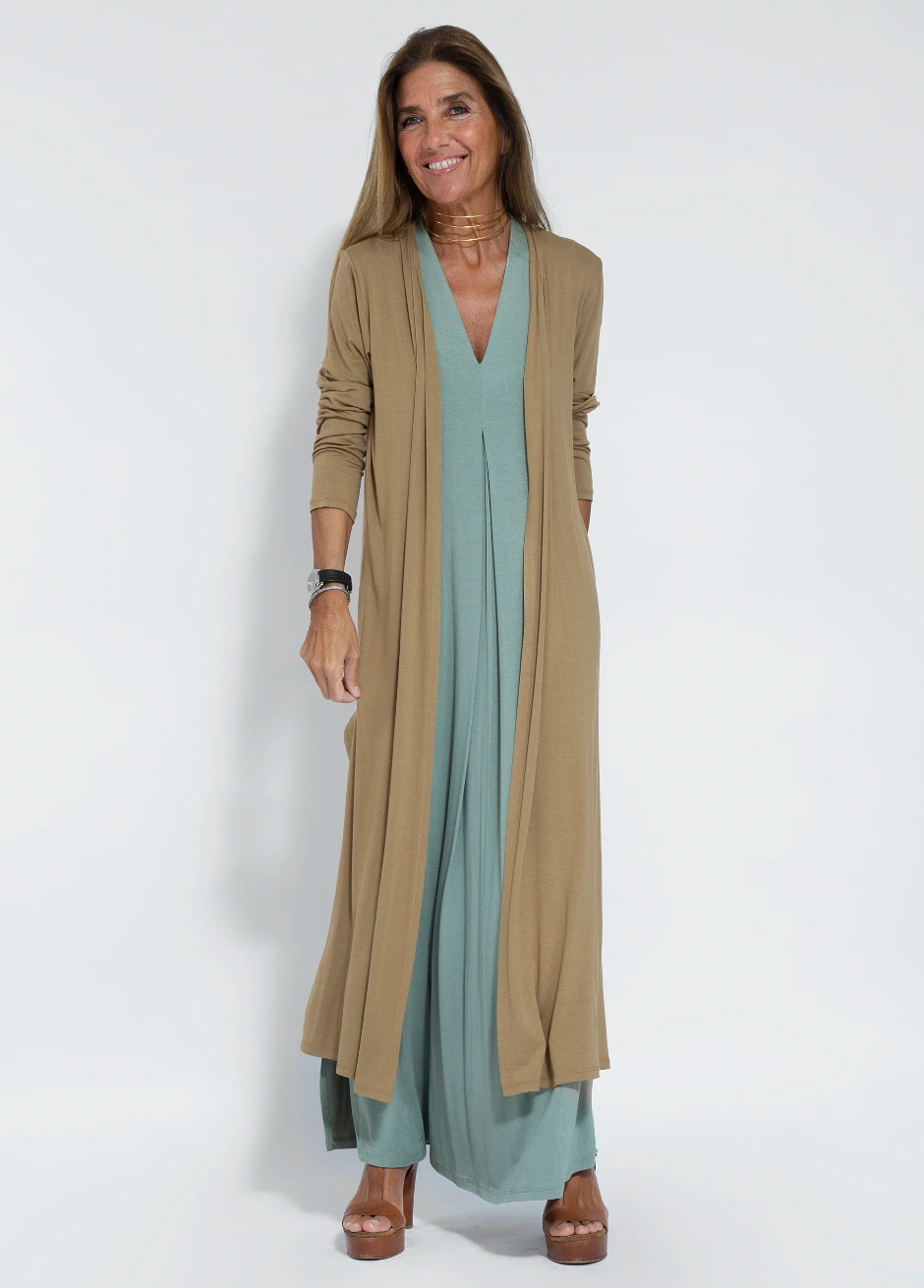 Ana Exclusive Maria Set of Long Slimming Dress and Vest Elevated Occasion Wear