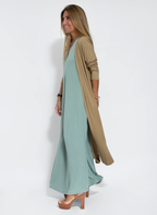 Mabel Aesthetic Long Slimming Dress and Vest Set Boutique Collection
