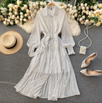 Miriam Aesthetic Dress with Polka Dots Elevated Occasion Wear