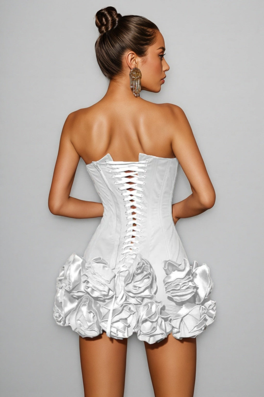 Xerxes Strapless Flower Mini Dress