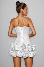 Xerxes Strapless Flower Mini Dress
