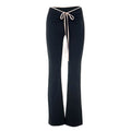 Black Flare Low Waist Slim Fit Solid Sexy Hot Sweat Winter Pants