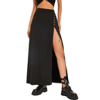 Black Sexy Split Simple Casual AllMatch Cool Mature Vitality Skirt