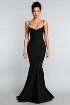 Cyrus Black Tassel Fringe Maxi Dress