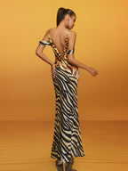 Cowl Neck Leopard Maxi Dress
