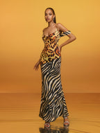 Cowl Neck Leopard Maxi Dress