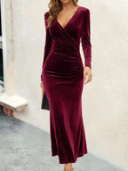 DressBetty - 2024 New Fashion Elegant Long Sleeve Sexy Evening Maxi Dress