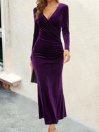 DressBetty - 2024 New Fashion Elegant Long Sleeve Sexy Evening Maxi Dress