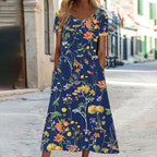 Marianne Luxe Women's Floral Midi Summer Dress Designer Edit