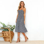 Floral VNeck Tie Back Beach Midi Dress