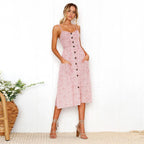 Floral VNeck Tie Back Beach Midi Dress