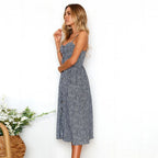 Floral VNeck Tie Back Beach Midi Dress