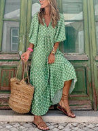Bohemian Beauty Green Maxi Dress