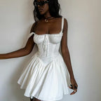 Boho Inspired Corset Mini Dress Sexy Straps Summer Dresses Party Dress