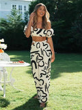 Boho New Graffiti Print Two Piece Sets
