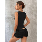 Heart & Wings Printed Gothic Dark Fairy Grunge Crop Top