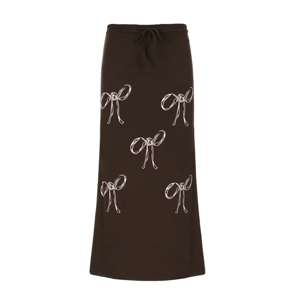 Bow Print Maxi Skirt
