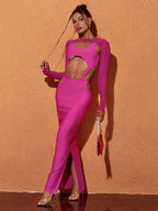 Bronwyn Long Sleeve Cutout Split Maxi Dress
