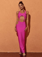 Bronwyn Long Sleeve Cutout Split Maxi Dress