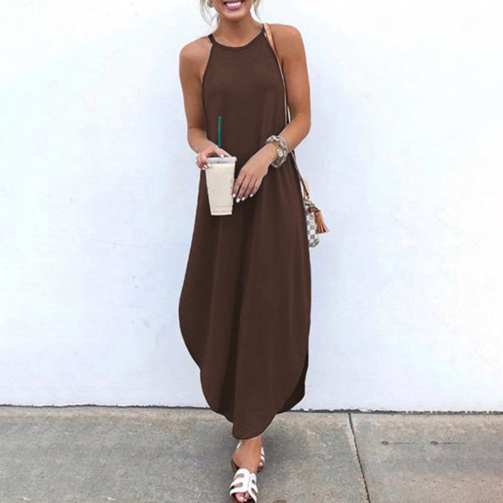 Luz Exclusive Spaghetti Strap Dress with Side Slit Chic Silhouette Collection