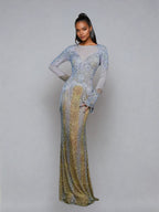 Fringe Crystal Maxi Dress