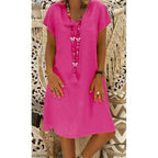 Ingrid Casual, Loose Cotton Dress for Women Brunch Outfit Idea