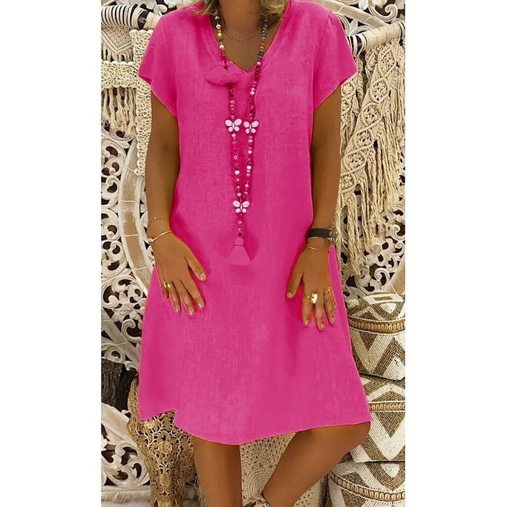 Diana Casual, Loose Cotton Dress for Women Versatile Daily Pick