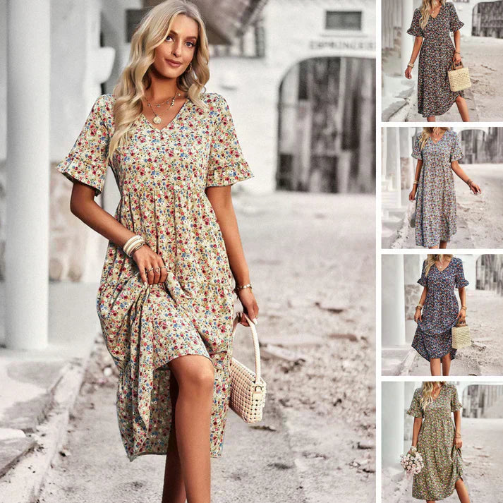 Lena Elevated Women's Casual Floral Summer Dress Evening Wear Edit