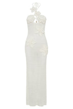 Yasmina Chic Crocheted Maxi Dress with Floral Appliqué Boutique Collection