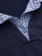Terry Checks Collar Sweatshirt