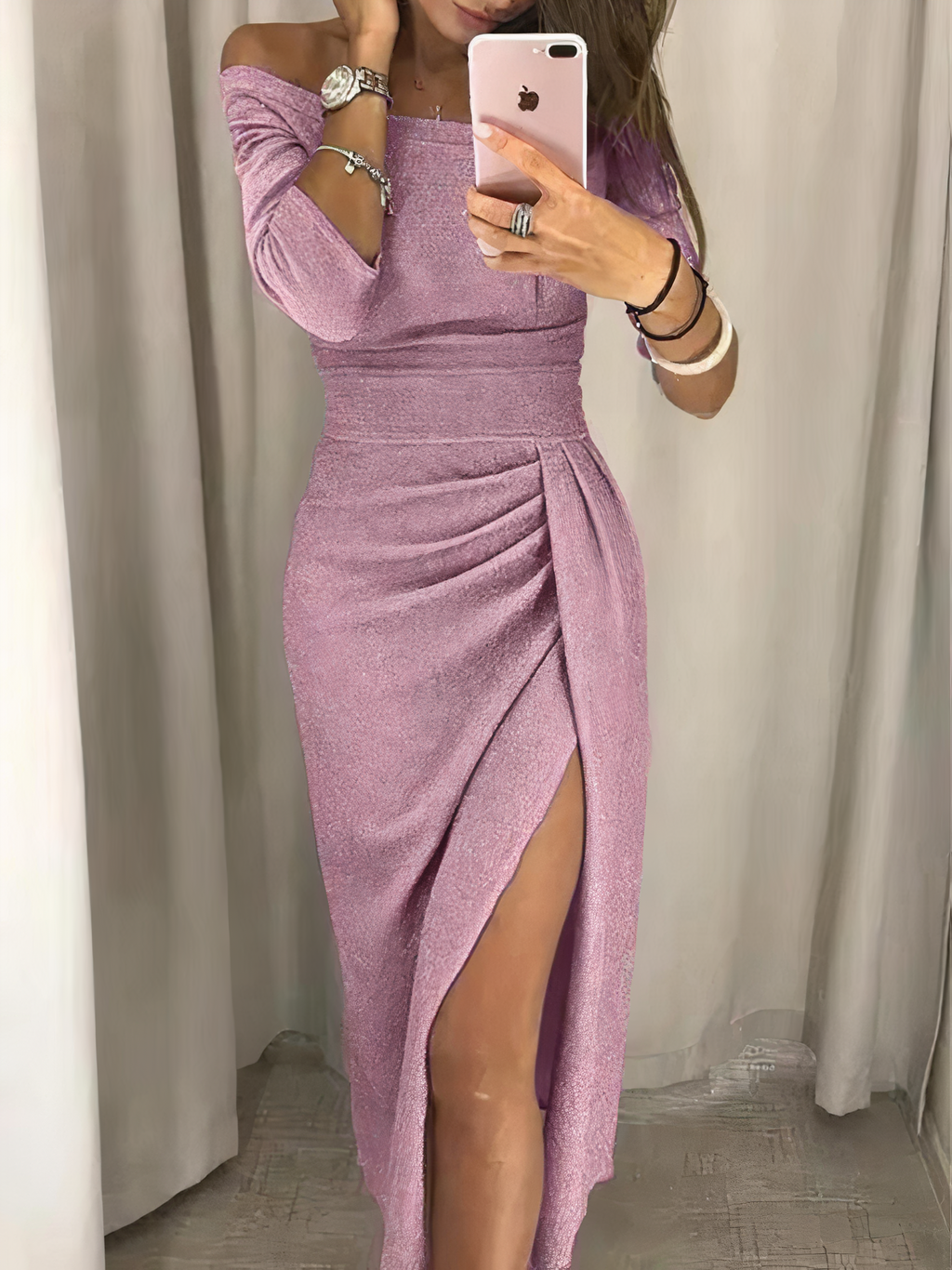 Gloria Statement Shoulder Hugging Pencil Dress Premium Wardrobe Essential