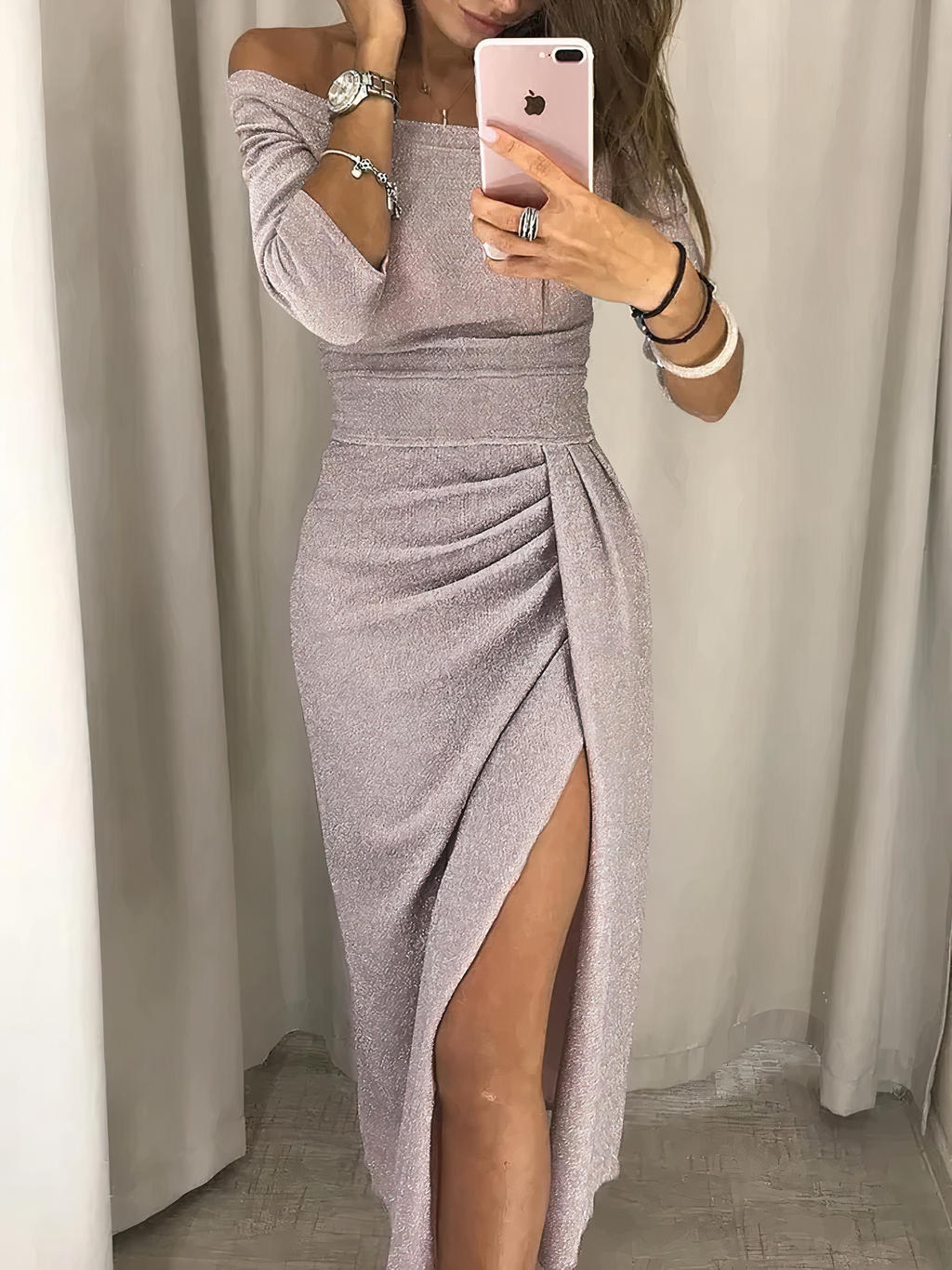 Gloria Statement Shoulder Hugging Pencil Dress Premium Wardrobe Essential