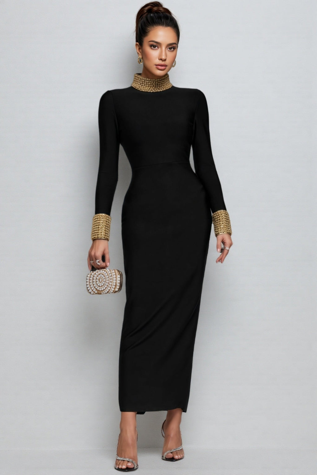 Ogaka Diamante Bandage Maxi Dress