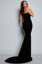 Vedat Black Diamond-Studded Bandage Maxi Dress