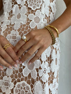 Elegant Lace Flower Hollow Out Sleeveless Maxi Dress