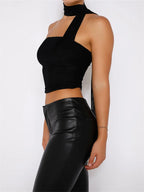 Sexy Y2K Tube Ruffles Halter Lace-up Off Shoulder Backless Cropped Fairy Retro Vests Streetwear Crop Top
