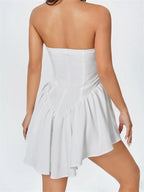 Solid Color Front Buttons Mini Dresses