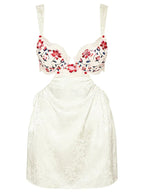 Y2K Floral Sexy Print Backless Bodycon Mini Dresses
