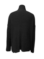 JuliaFashion  Y2K Spring Autumn Hollow Out Knitwear Mesh Patchwork Long Sleeve High Neck Ribbed Knitted Pullovers Sweater