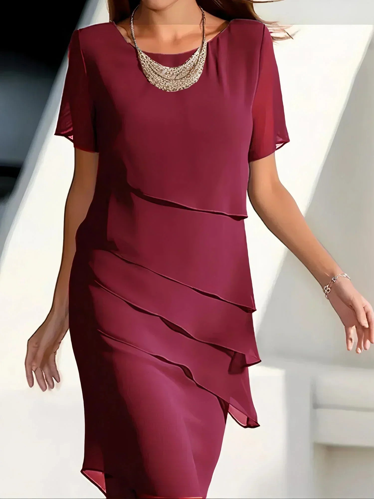 Cristal Effortless Cocktail Dress Made of Chiffon Boutique Collection
