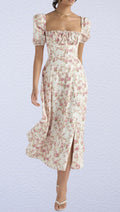 Denisse Minimalist Floral Print Summer Dress Boutique Collection