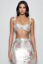 Orinthia Floral Sequin High Waist Maxi Dress